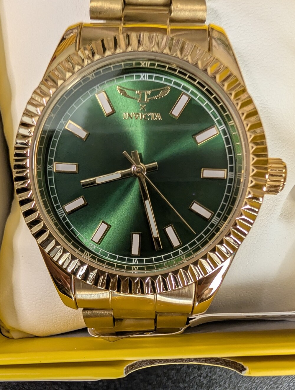 Invicta Specialty Men’s Watch (Model 69008) - Gold & Sunburst Green